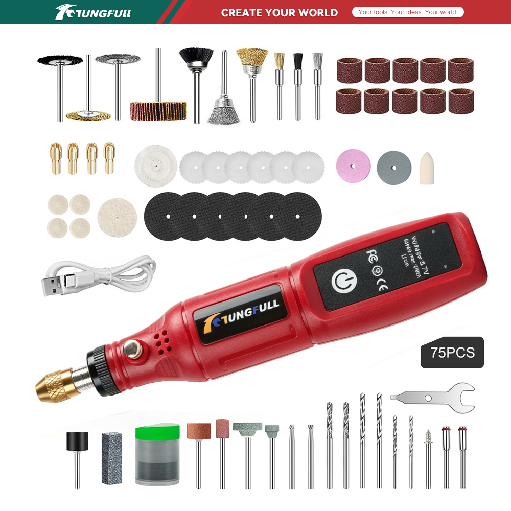 Power Tools Brand - Ferramenta Rotativa Sem Fio TUNGFULL 3.7V,
